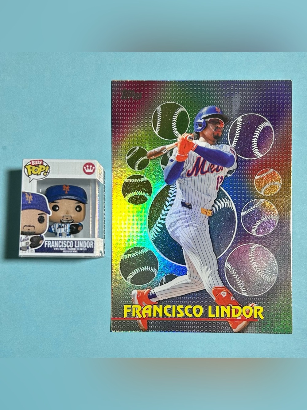 Francisco Lindor, New York Mets  MLB Bitty Bop mini figure (1 inch)+Insert Card